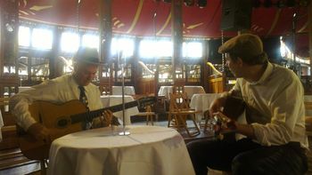 Peter and Jon warming up at the Spiegel Tent
