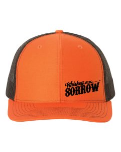 Richardson 112 Trucker Hat in ORANGE/BLACK - John Webber