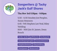 Frank Brown Songwriter's: Jim St. James with Dean Rouch on fiddle at Tacky Jack's Gulf Shores, Alabama