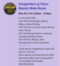 Frank Brown Songwriter's: Jim St. James and Dean Rouch perform at the world famous Flora-Bama Lounge in Perdido Key, Florida. (Main room)