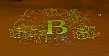 Full color monogram done with digital projection
