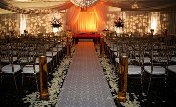 Ceremony Drape with back line and Textured Lighting
