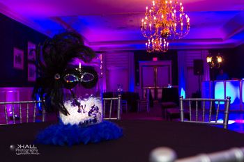 Purple and Blue Uplighting for masquerade
