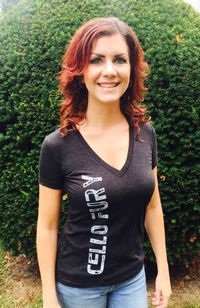 Cello Fury Dark Gray Women's V-Neck Tee