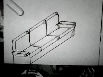 The couch was drawn seperately, then later added in digitally
