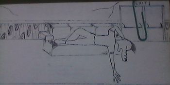 "Melvin, WAKE UP" scene without the hoodie
