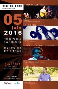 5 Juin / Julie Curly + Simon Henley + Karim Cisse & Syfaya + Aaron Ray @ District Saint-Joseph