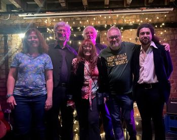 With L to R, Pippa Murdie, John Booth, Linda Lamon, Ian f Ball, John Jenknins & Niall Brett
