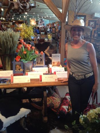 Eli in the Museum store with her Albu display
