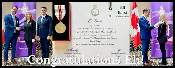 Eli receives the prestigious honor of being a recipient of the Queen Elizabeth ll Platinum Jubilee Medal for her contributions in Saskatchewan Arts & Culture!!

Everyone in Eli's management & booking team, family, friends & fans CONGRATULATE her on this well deserved honor!
