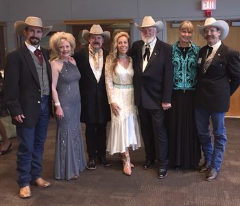 Ryan & Fawn Fritz, John & Eli, Red Steagall, Cathy & Doug Figgs.   Western Heritage Awards, Oklahoma City.
