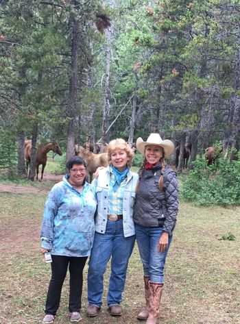 Eli with super camp cooks, Sheri & Shannon.
