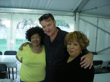 With Mavis Staples and Sister Yvonne Staples
