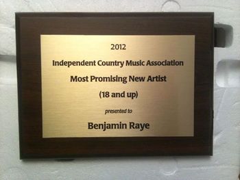 Award for Most Promising New Artist for 2012
