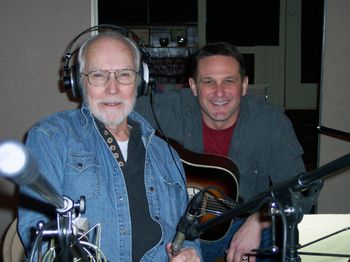 Kenny Ray in the studio with dobro legend, Mike Auldridge while recording Kenny Ray's 'A Canary's Song'.
