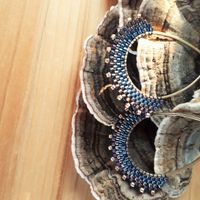 Turkey Tail Teardrop Hoop Earrings