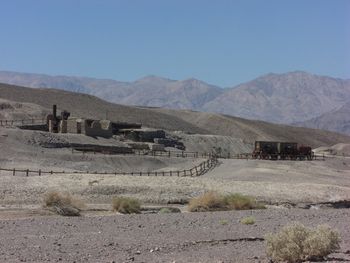 In the Death Valley you can see an old train lost in the sand.
