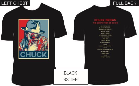 BLACK CHUCK T SHIRT XXL and XXXL Chuck Brown