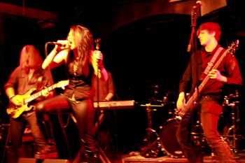 Seven Spires Preview Show, Dec 1013. Jack, Adrienne and JP at The Middle East Upstairs,
