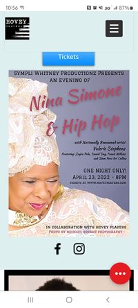 Sympli Whitney Productionz Presents:  Nina Simone and Hip Hop featuring Valerie Stephens