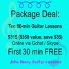 Package Deal: 10 Guitar Lessons - Online / First 30 min FREE
