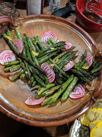 Asparagus, sea salt, lemon.
