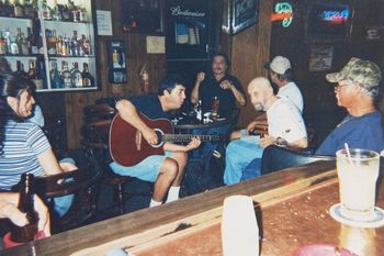 Paul's playing to Doc, who has cancer. April is on the left
