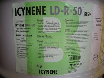We were the first in NC to use the new castor-oil based Icynene!
