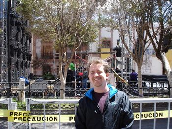 Mark in front of the Festival's Death Metal Stage (very loud bands midday)
