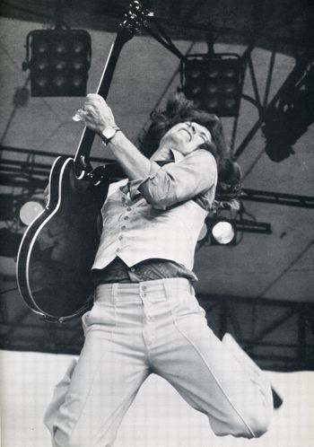 Jumping during my song, "Jungle Love", onstage in Texas, 1978.
