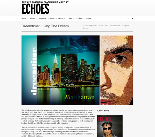 Dreemtime: Living The Dreem, by ECHOES Magazine, 2014 