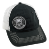 Skull and Motor - Black w/White Mesh Trucker Hat