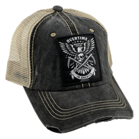 Self Made In America - Tattered Grey w/Tan Mesh Trucker Hat