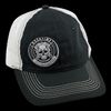 Skull and Motor - Black w/White Mesh Trucker Hat