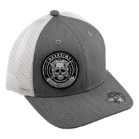 Skull and Motor - Grey w/White Mesh Curved Bill Hat