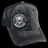 Skull and Motor - Tattered Grey w/Black Mesh Trucker Hat