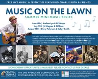 Music on the Lawn Summer Mini Music Series with Drew Peterson, Charlie Roth, and Kelley Smith
