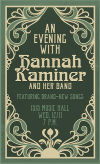An Evening with Hannah Kaminer (And a set of new songs!)