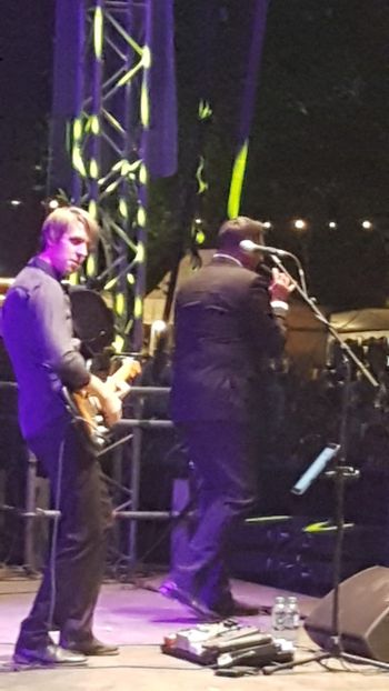 Nick Kendall on stage with Tony Hadley
