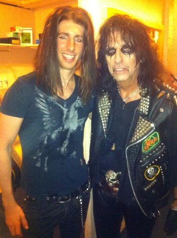 Nick Kendall hanging with Alice Cooper
