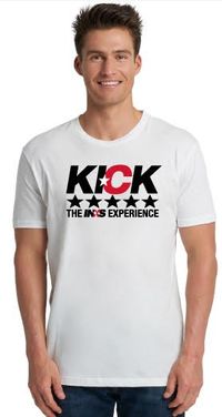 KICK T Shirt White w Full Color Logo