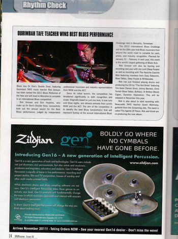 Drum Scene Magazine feature on Rob
