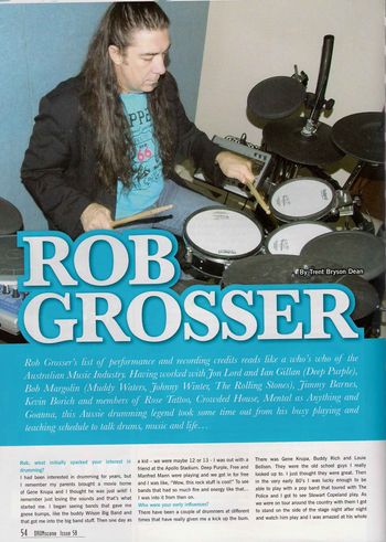 Drum Scene Magazine feature on Rob
