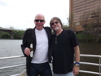 Mike Heisel, German music exec & Bruce boating at SXSW in Austin
