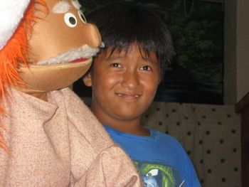 The kids loved the puppets we brought which proved to be a very effective ministry tool.
