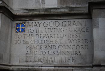 The inscription by the doors of Westminster Abbey.
