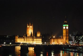 Big Ben at night.
