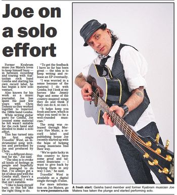 'Joe on a solo effort' - Kyabram Free Press, Oct. 13, 2010 (AUSTRALIA)
