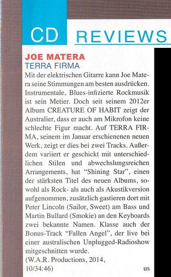 'Terra Firma' CD Review - Good Times magazine (GERMANY) April/Mai 2014
