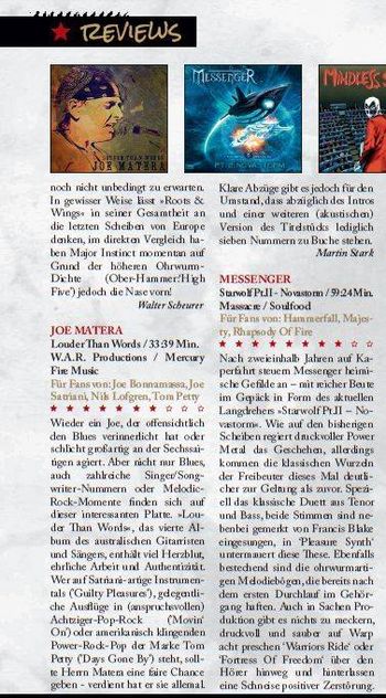 'Louder Than Words' album review - Rock It! magazine  Jan/Feb 2016 (GERMANY)
